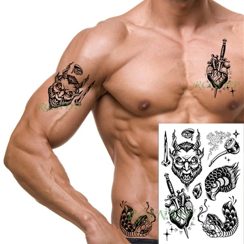 Waterproof Temporary Tattoo Stickers on Body Tribal Totem Fake Tatto Flash Tatoo Back Leg Arm belly big size for Women Men girl