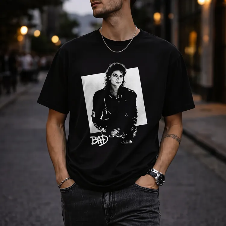 Michael Jackson Bad Printed Men's T-shirt
