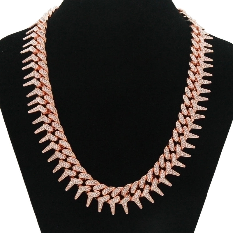 Fashion Geometric Alloy Diamond Men’s Necklace