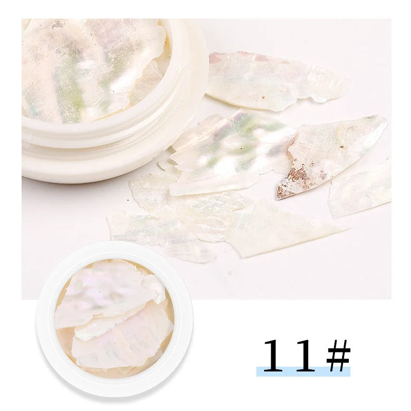 1box Black Color Nail Gems Fashion Shell Nail Stone Irregular Abalone Sequined Nail Decoration DIY Japanese Nail Art Design