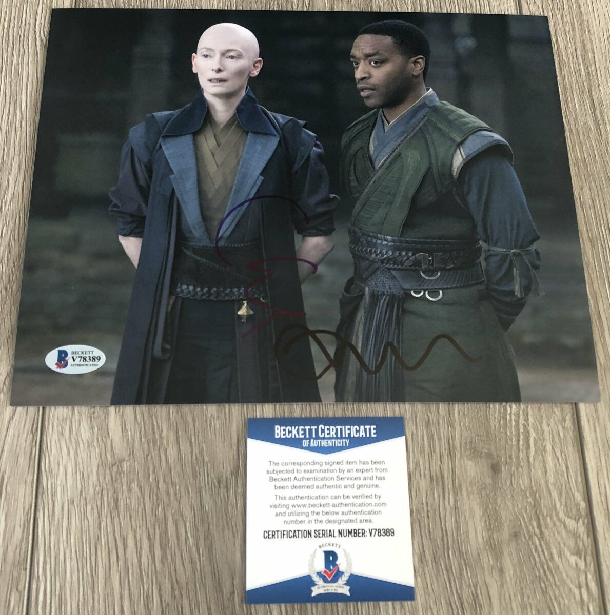 TILDA SWINTON & CHIWETEL EJIOFOR SIGNED DOCTOR STRANGE 8x10 Photo Poster painting w/EXACT PROOF