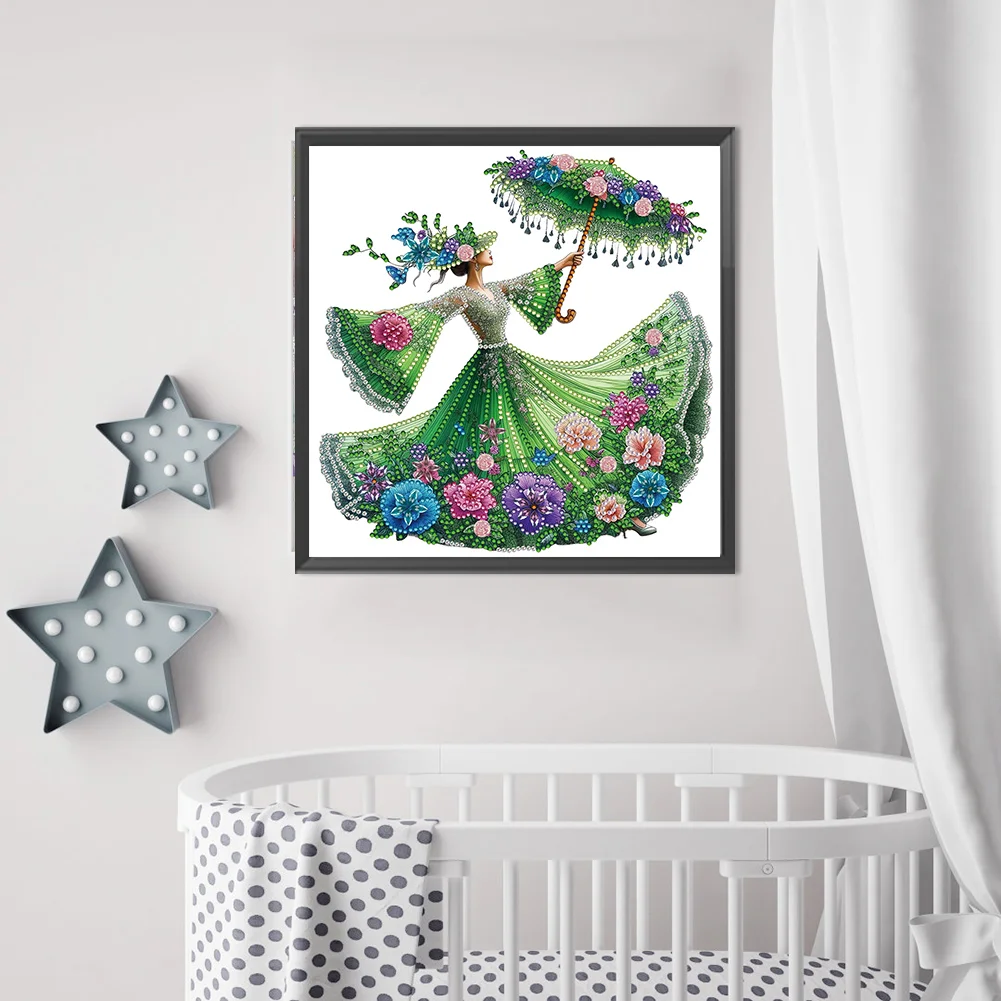 Diamond Painting - Partial Special Shaped Drill - Elegant Lady(Canvas|30*30cm)