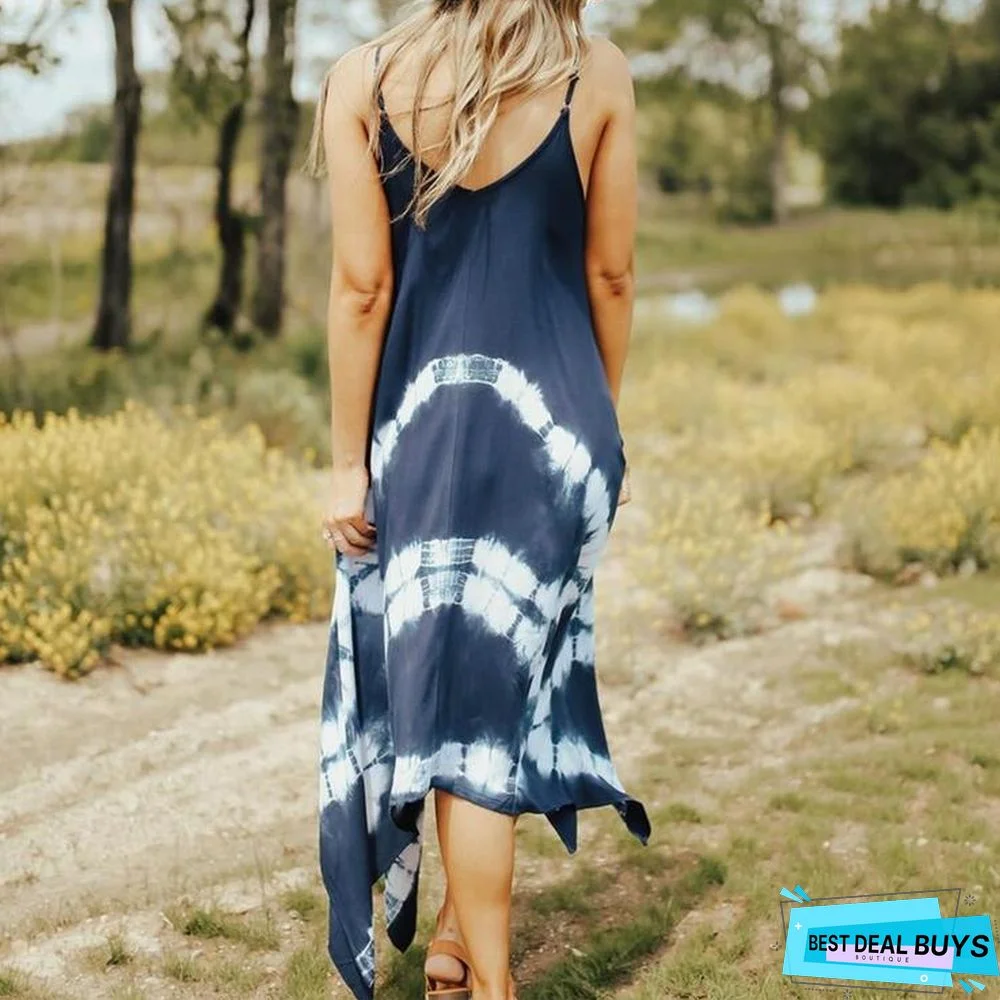 Glamorous Tie Dye Sling Fairy Maxi Dress
