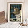 Cat Going To Toilet - 11CT Stamped Cross Stitch - 35*50cm