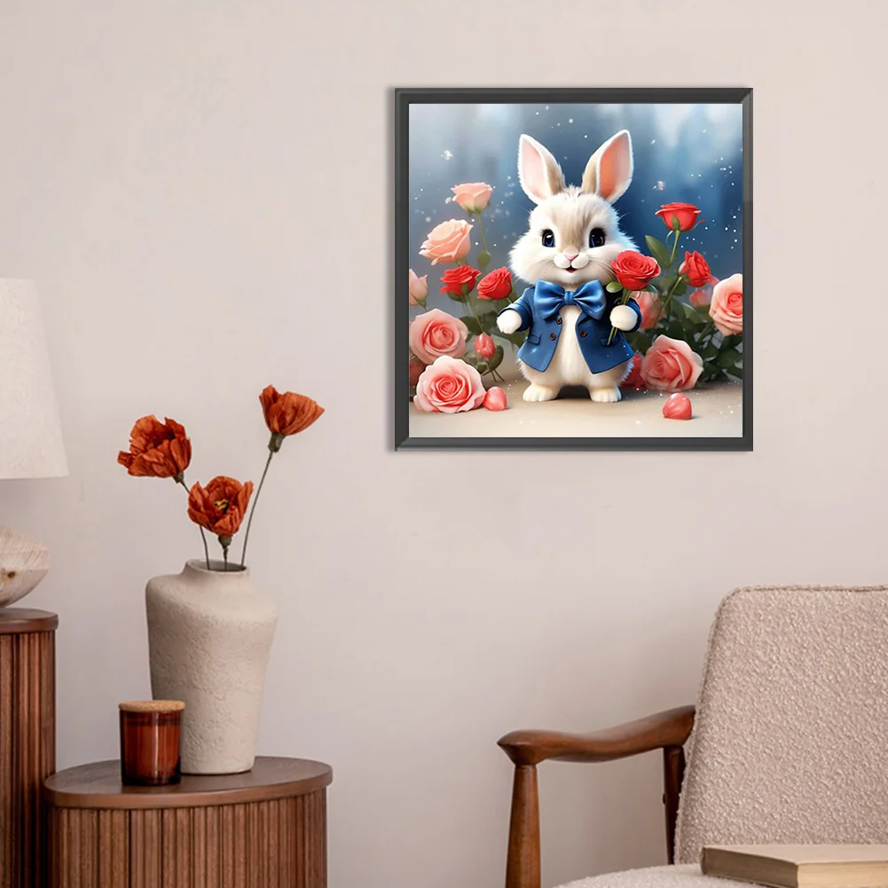 Diamond Painting - Full Round Drill - Flower Rabbit(Canvas|30*30cm)