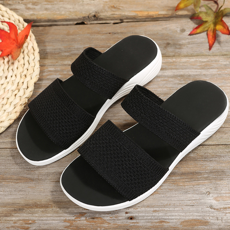 Mature Women Fashion Shoes Mesh Breathable Outer Sandals