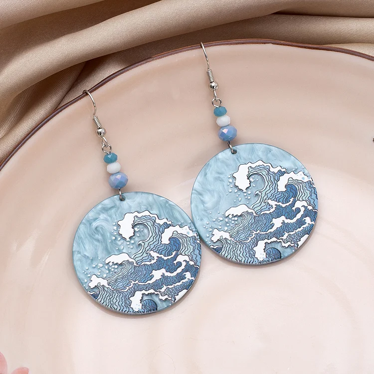 Geometric Round Earrings For Seaside Vacation