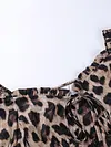 Sexy Off-The-Shoulder Long Sleeve Backless Leopard Print Mini Dress