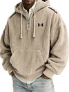 Men's Winter Warm Corduroy Large Pocket Hooded Sweatshirt