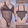 Men's Jumpsuit Crotch-Free Mesh Ultra-Thin Breathable Tight High Elastic Sexy Temptation Fashion New Nylon Lingerie