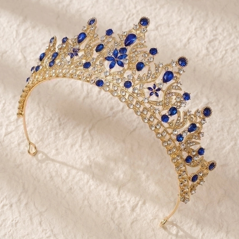 Retro Water Droplets Alloy Inlay Rhinestones Crown