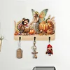 Wooden Pumpkin Turkey Elf 3 Hooks Diamond Painting Hook Rail DIY Crafts Decor