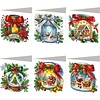 (US Only)6PCS Merry Christmas DIY Diamond Art Greeting Cards Congratulations Cards