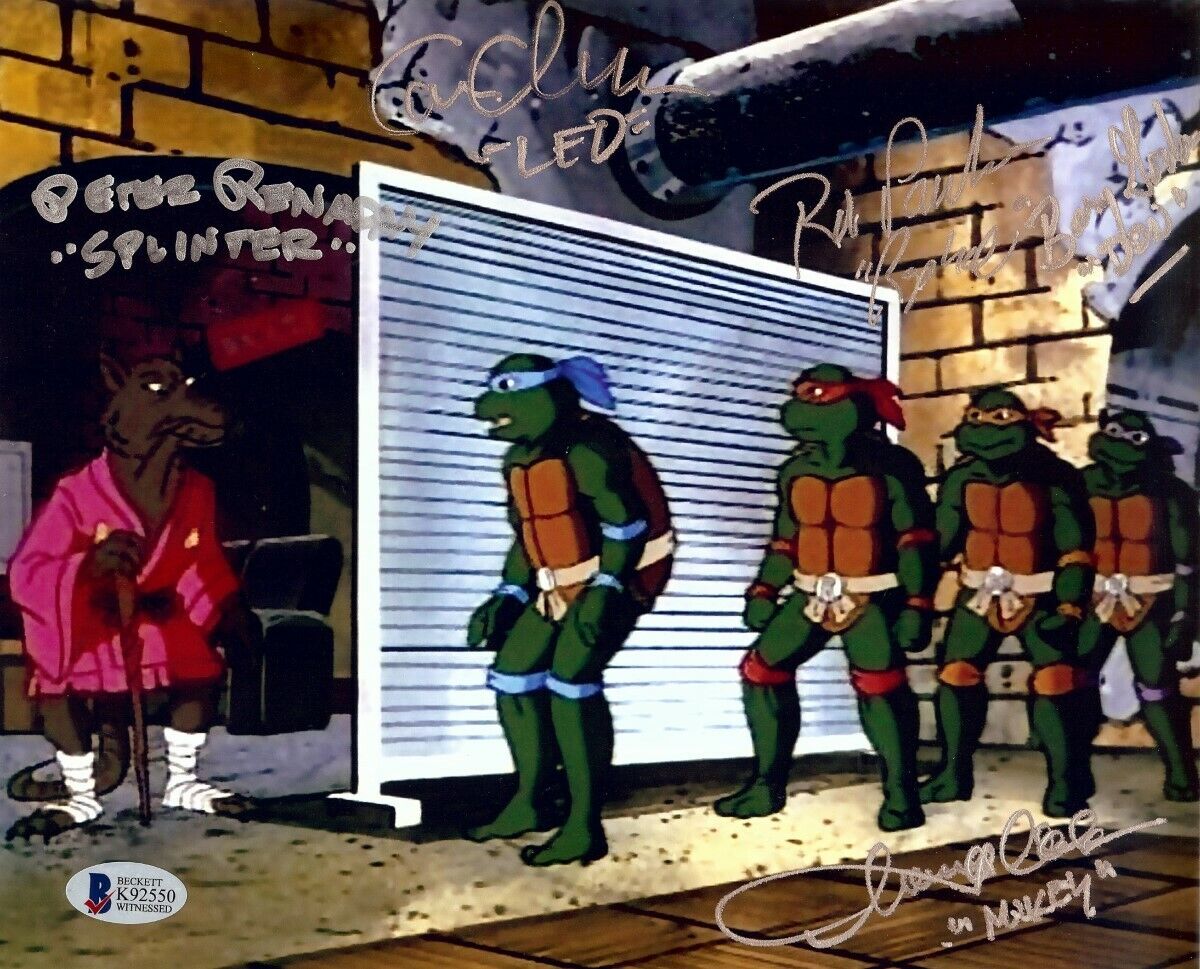 Teenage Mutant Ninja Turtles Cast Signed Autographed 8X10 Photo Poster painting 5 Autos Beckett