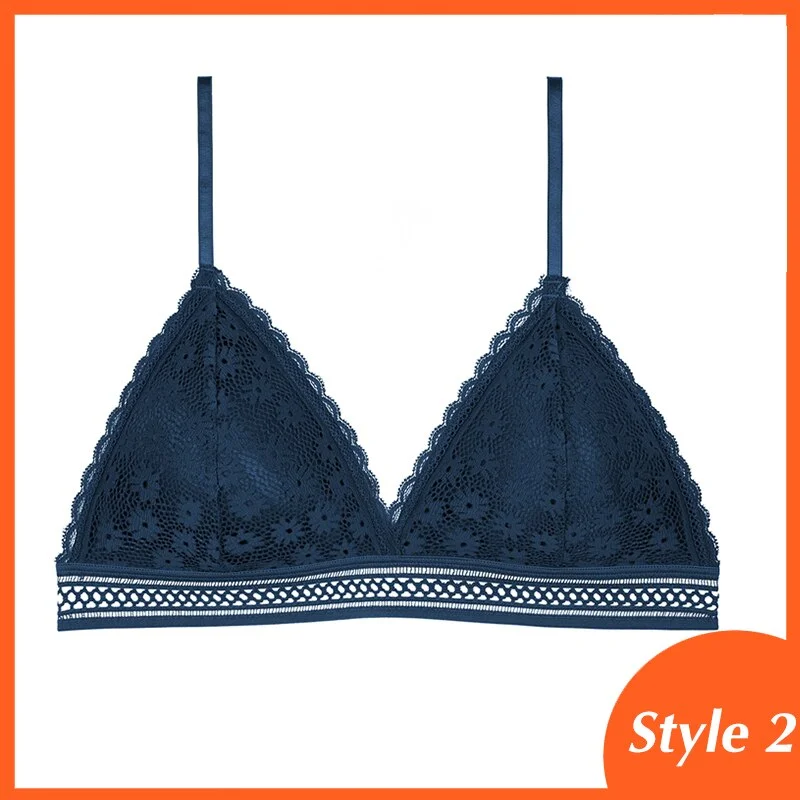 French Style Bralette Seamless Deep V Lace Bra Wireless Thin Underwear Sexy Lingerie Soft Push Up Bras For Women Hot