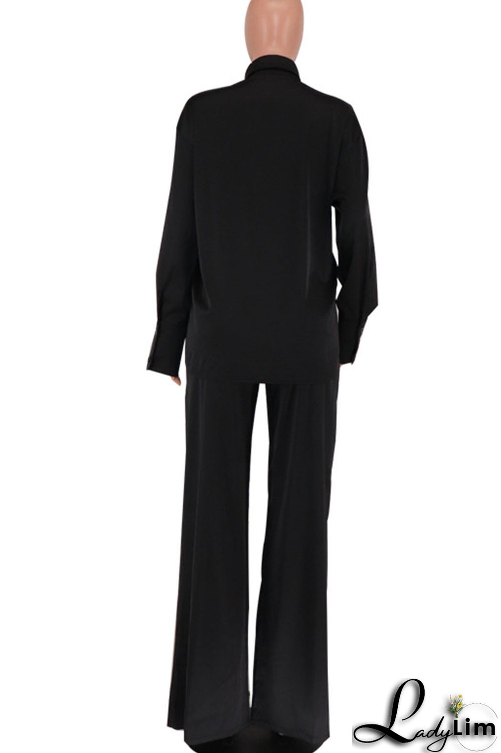 Green Casual Solid Patchwork Buckle Turndown Collar Long Sleeve Two Pieces