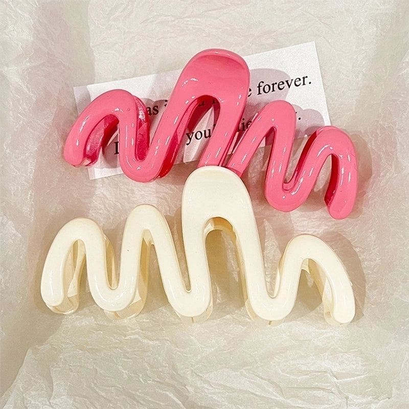 Jelly Color Wave Grab Clip Back Head Hair Grab Disc Hair Clip Shark Clip  New Summer Hairpin Headwear