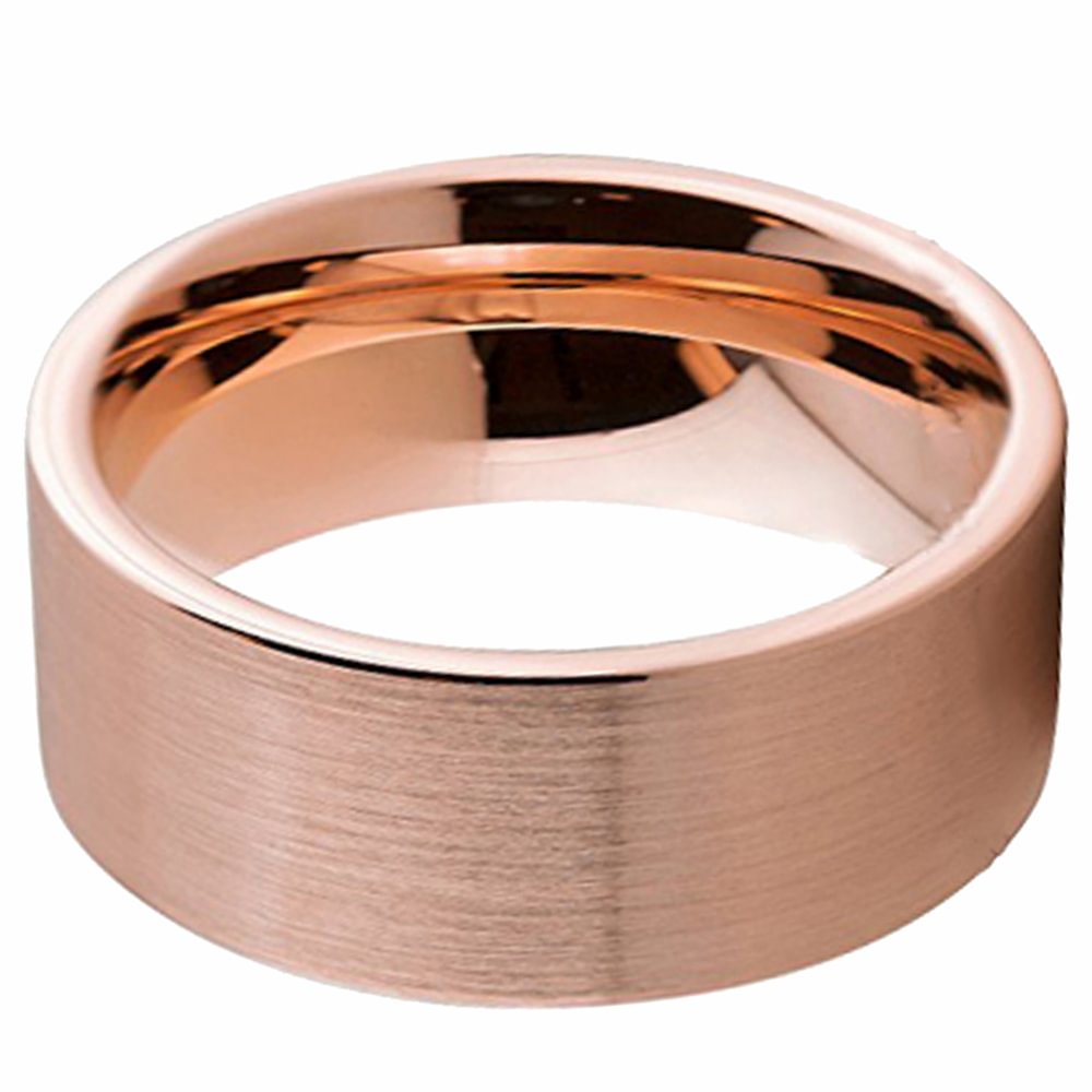8MM Rose Gold Flat Tungsten Rings Couples Wedding Band