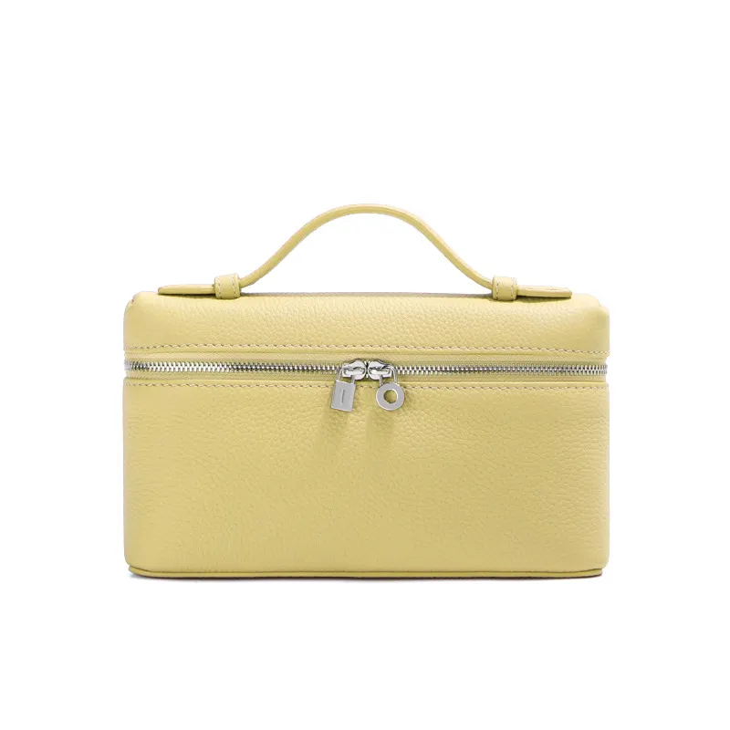 First-Layer Cowhide  Lunch Box Bag Genuine Leather Women's Bag 2026 New White Handbag Box Bag Small Crossbody Phone Bag-MERUMOTE