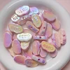 100PCS Cute Letter Flashing UV Plated Colorful Acrylic Beads