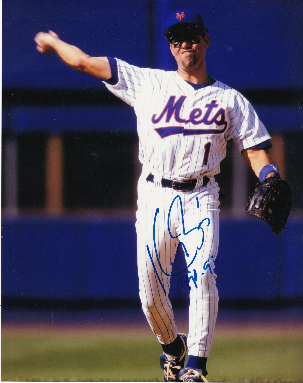 KEVIN BAEZ NEW YORK METS ACTION SIGNED 8x10