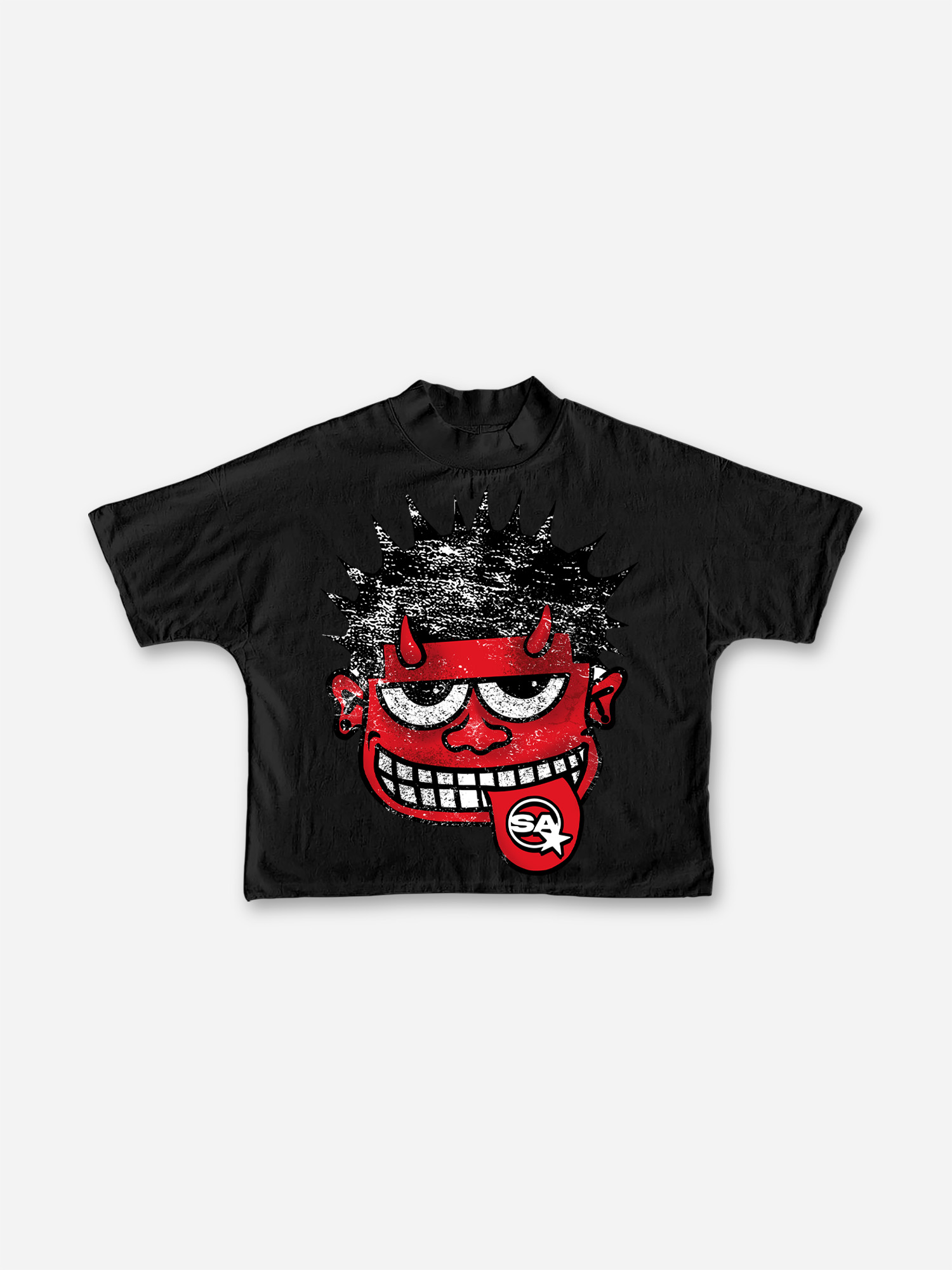 Sopula Unisex Red Face Monster Cropped T-Shirt