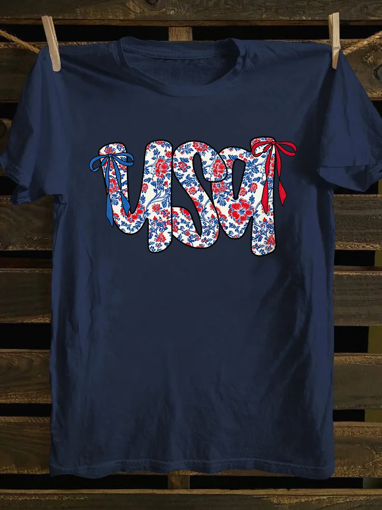 Floral Coquette USA T-shirt