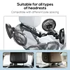 Rechargeable Dual Head Car Fan 3 Speeds 360 Degree Rotatable Vehicle Rear Headrest Fan for Universal Cars SUV Sedan Trucks