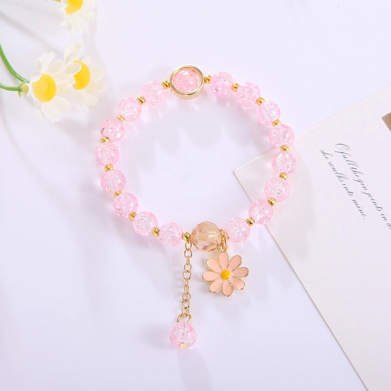 Flower Bracelet Handmade Design Popcorn Crystal Bracelet Korean Girl’s Personality Best Friend Couple’s Bracelet Daisy