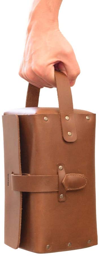 Thick Leather Riveted Toiletry Bag