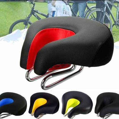 Wide Bicycle Bike Seat No Nose Mountain Bike Saddle Comfortable Cycling Saddle Cushion High Resilience Breathable for Men