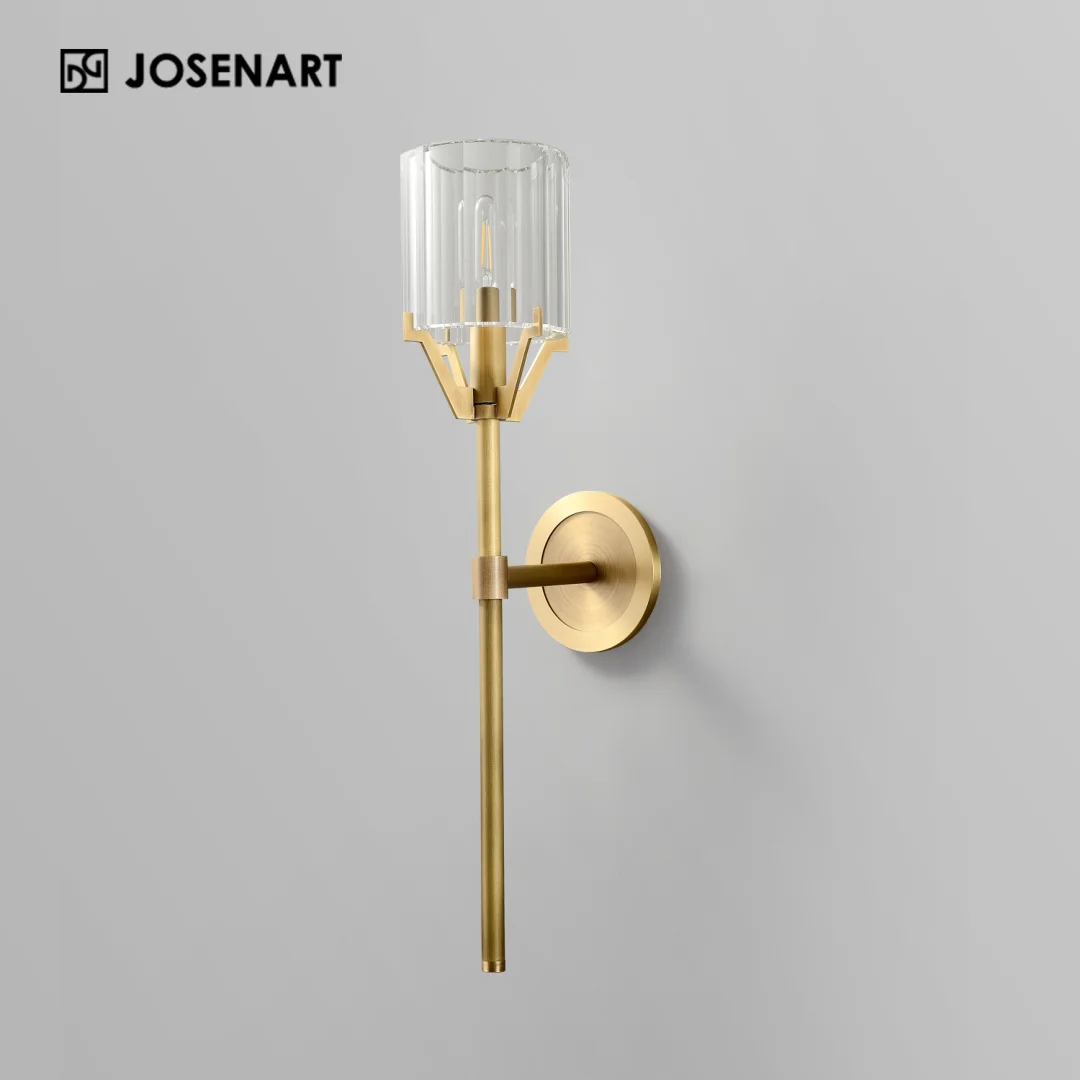 Tradition Cylinder Clear Glass Shade Sconce JOSENART Josenart