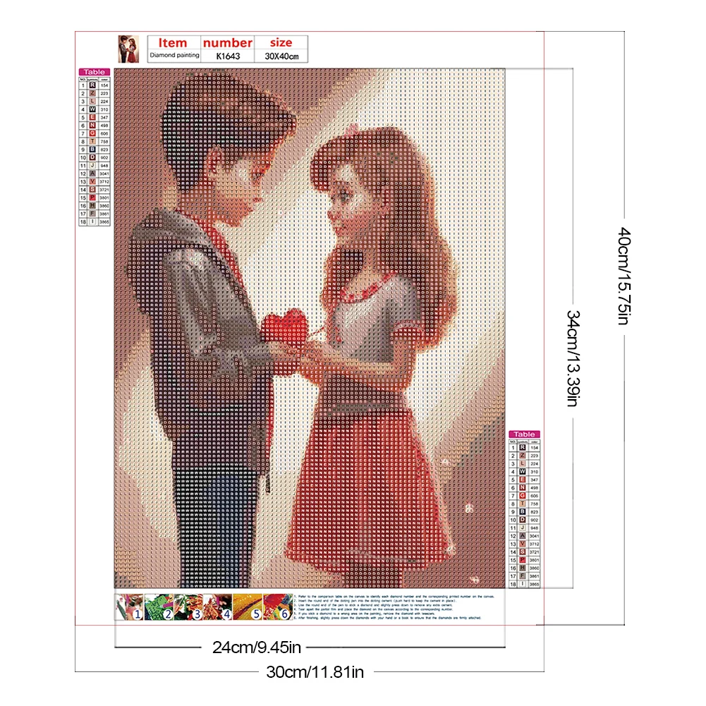 Diamond Painting - Full Round Drill - Kid Sweet Couple(Canvas|30*40cm)