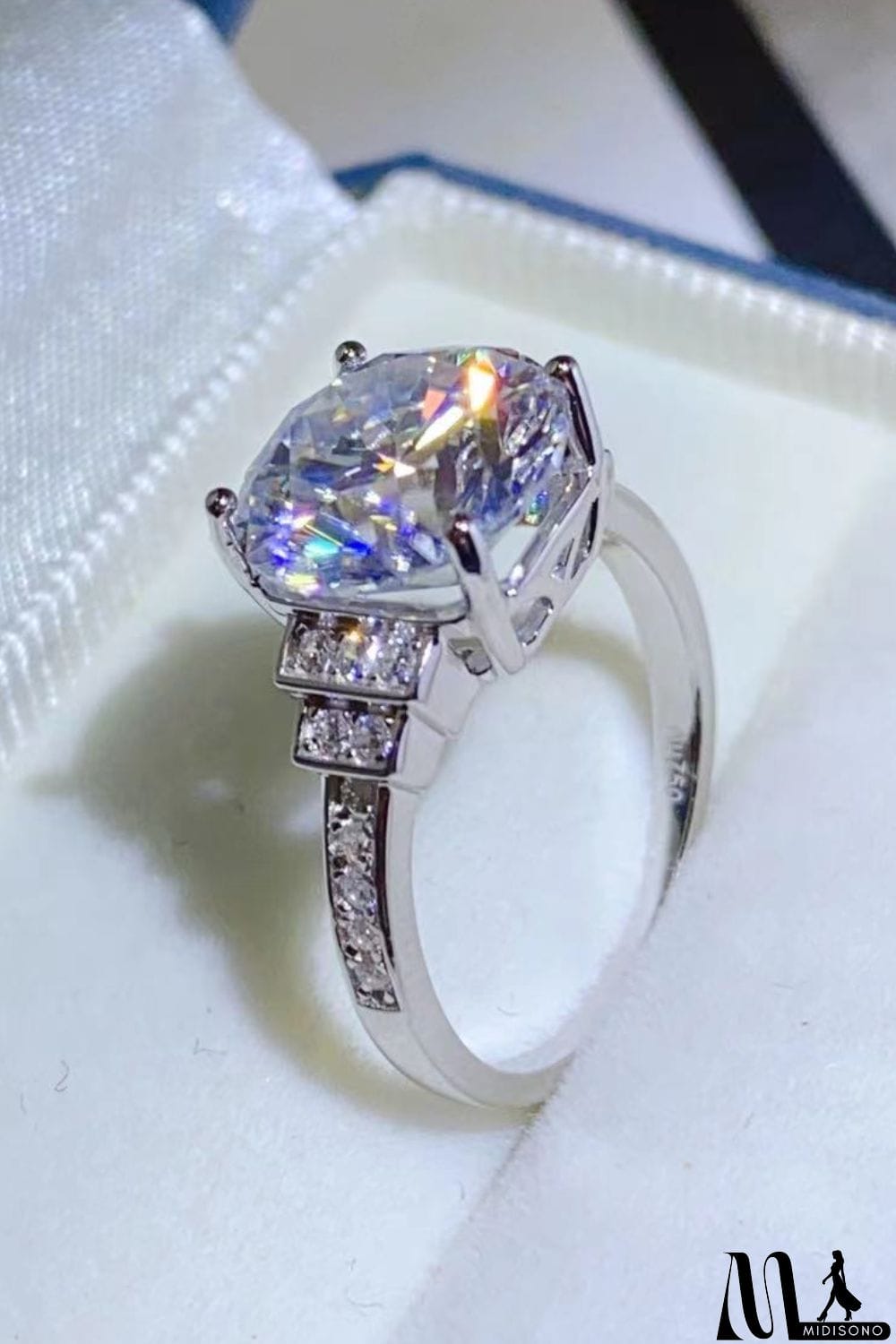 MidiSono - 5 Carat Moissanite 925 Sterling Silver Ring