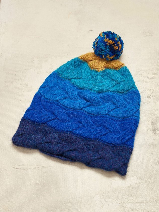 Mixed Color Striped Woven Twist Hat