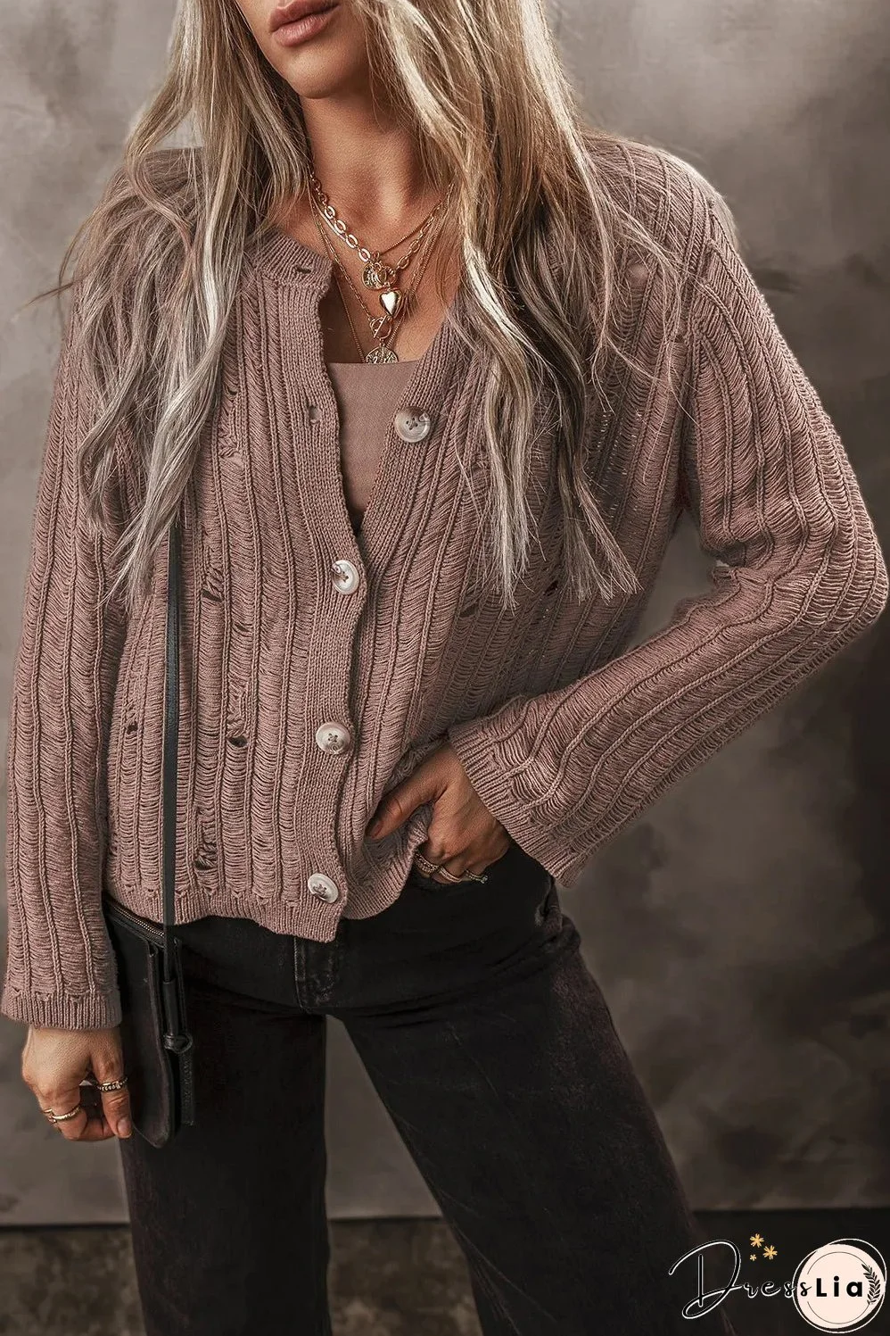 Button Up Long Sleeve Cardigan