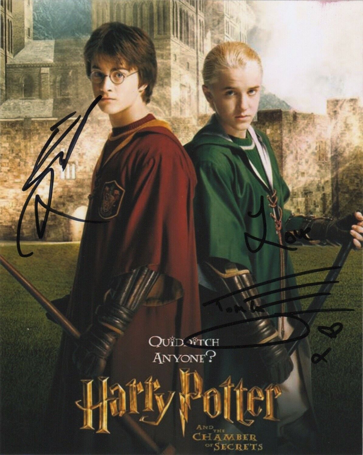 Daniel Radcliffe & Tom Felton Dual Signed 8 x 10 Autographed Photo Poster painting (RP 1)