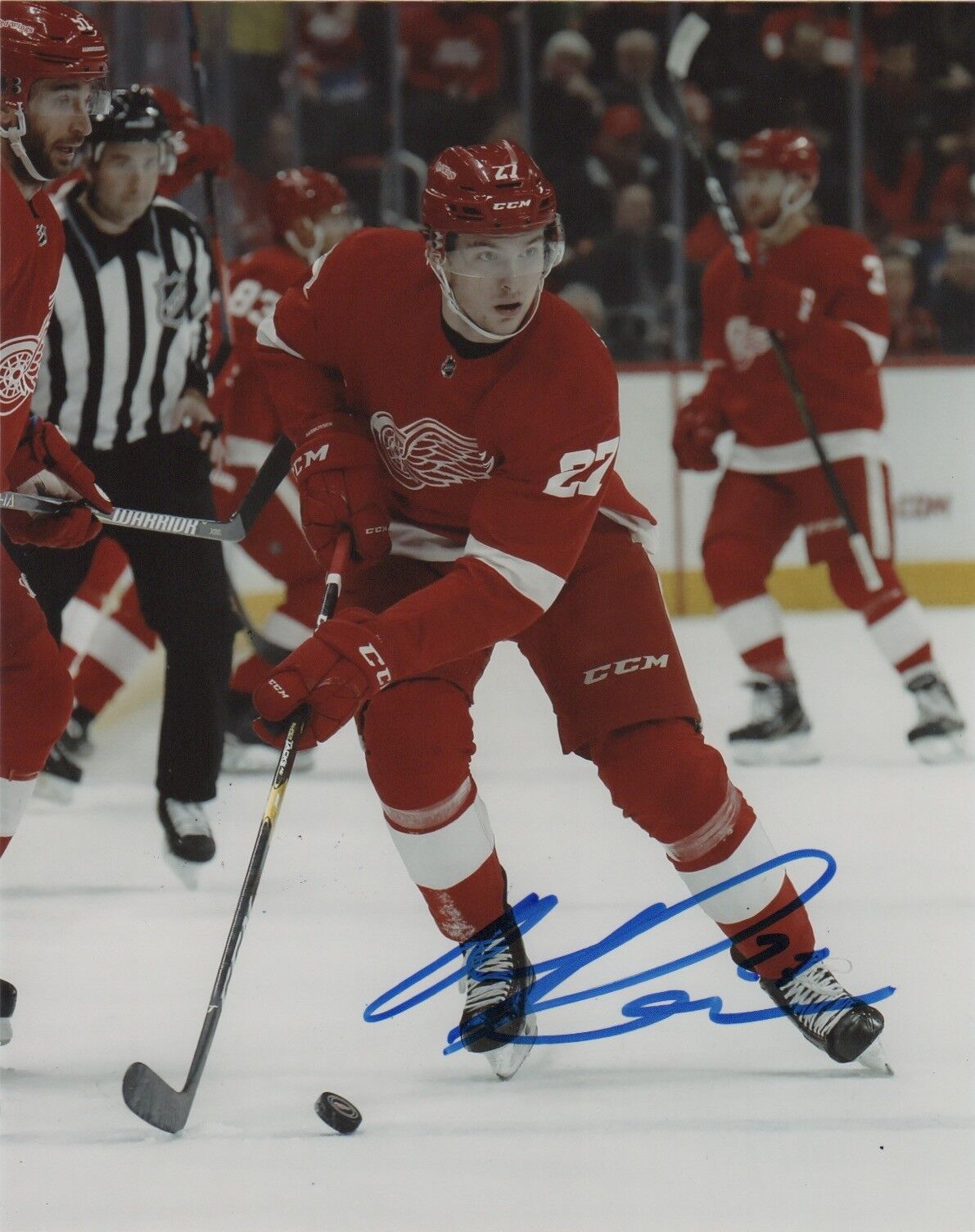 Detroit Red Wings Michael Rasmussen Autographed Signed 8x10 NHL Photo Poster painting COA #2