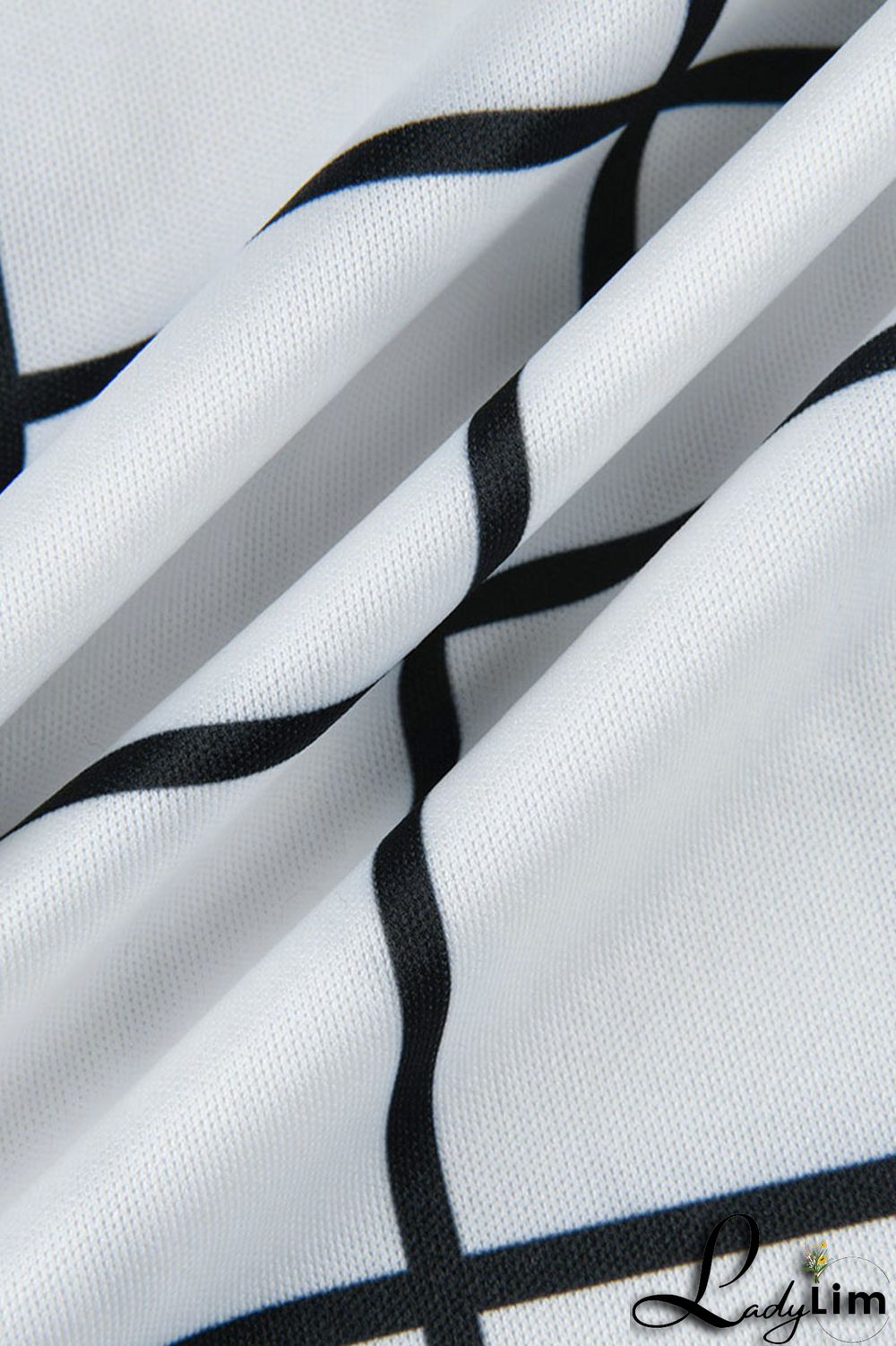 Deep Blue Sexy Plaid Print Split Joint Spaghetti Strap Sleeveless Two Pieces