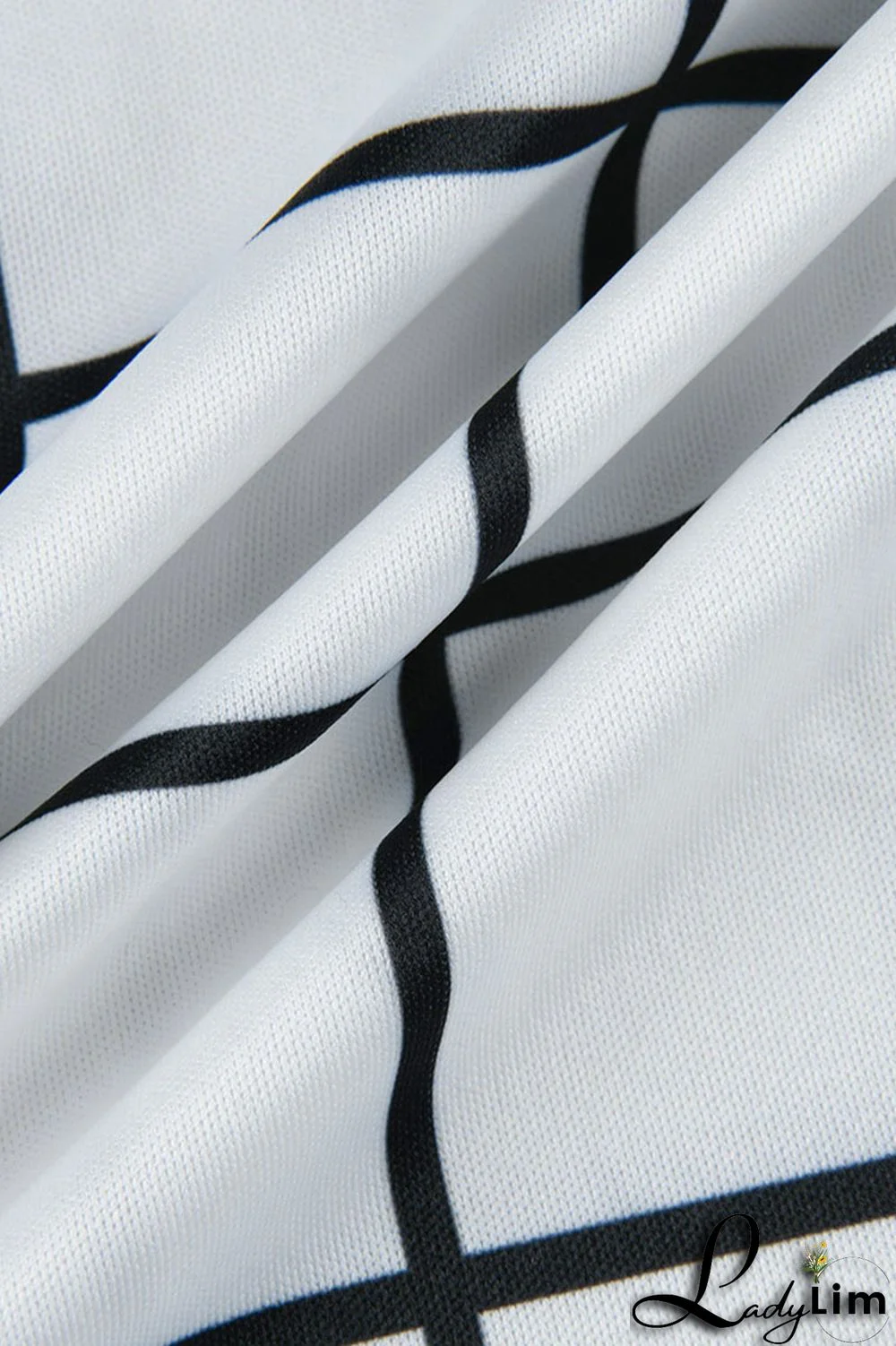 Deep Blue Sexy Plaid Print Split Joint Spaghetti Strap Sleeveless Two Pieces