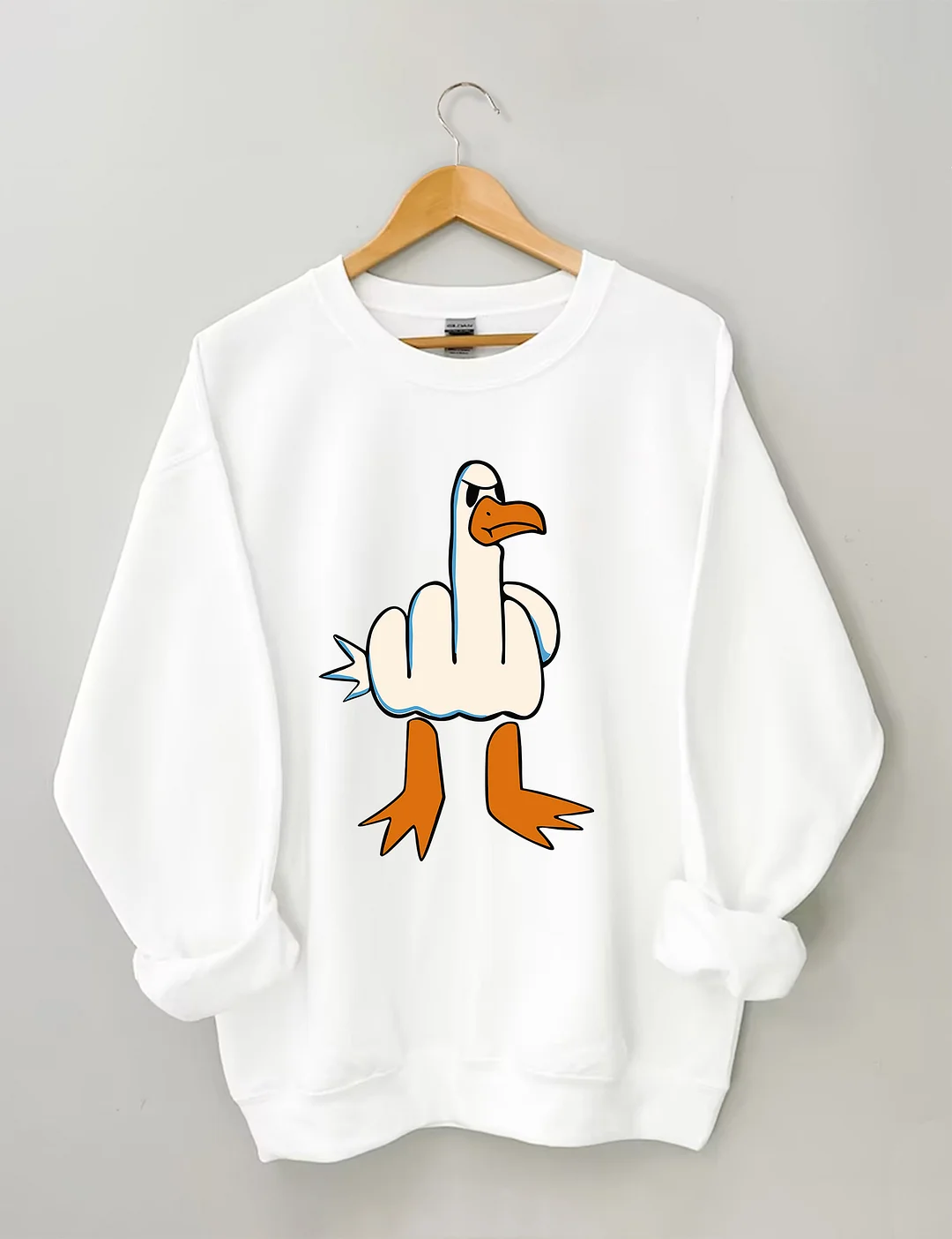 I Don't Give A Duck Middle Finger Funny Sweatshirt
