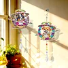 2pcs DIY Diamond Painting Dog Wind Chimes Crystal Window Suncatcher Craft Set Birthday Gifts Home Garden Decor