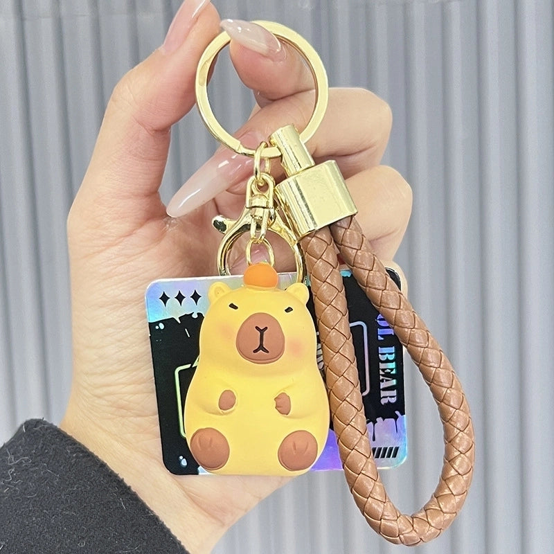Cute Animal Fruit Capybara Plush Valentine’S Day Unisex Keychain