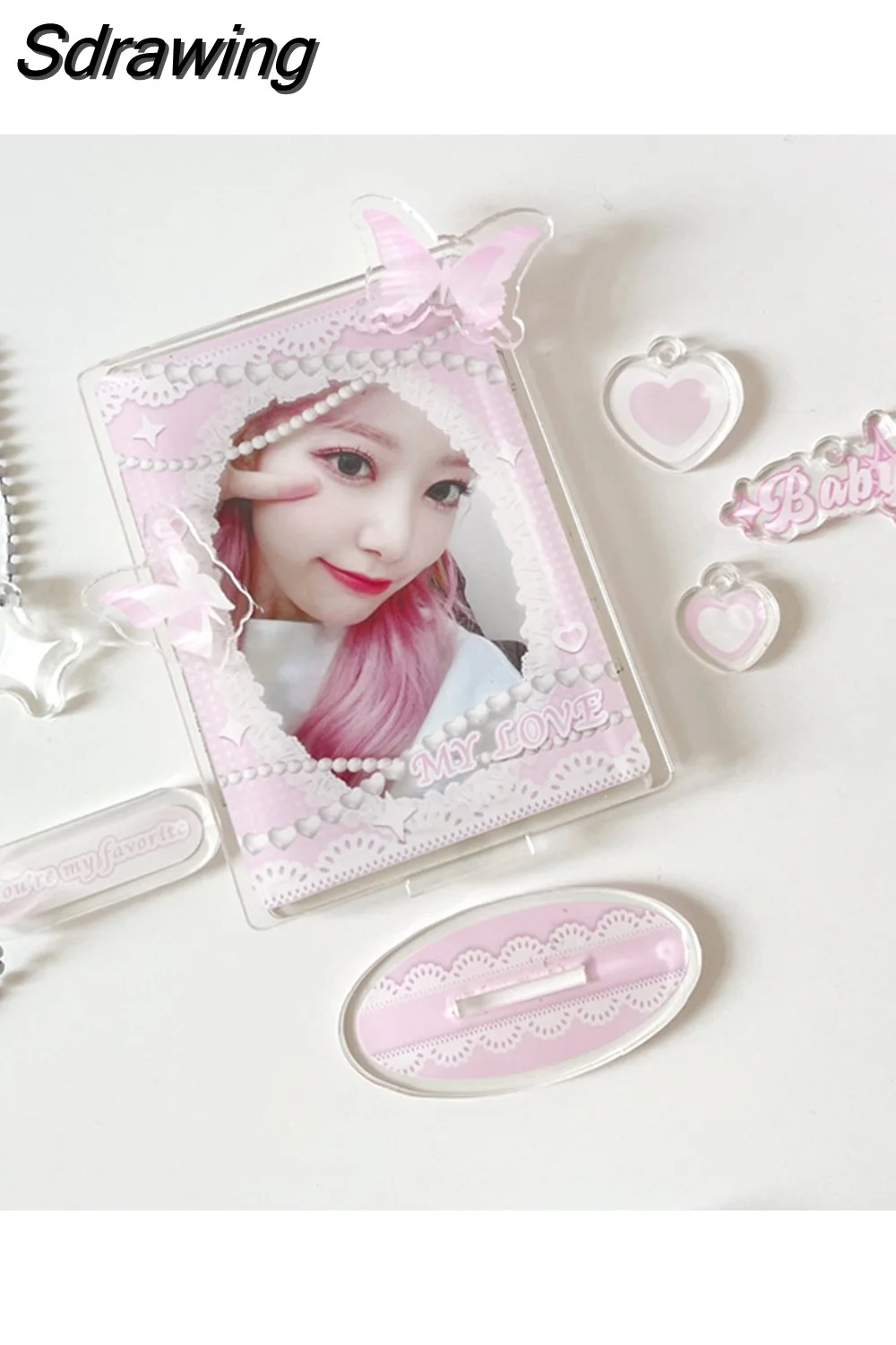 Sdrawing Inch Acrylic Photo Frame Idol Postcards Display Photo Cards Decoration Card Holder Fashion Chain Stand Card Protective Case