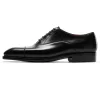 Handmade Men Black Captoe Leather Dress Shoes Business