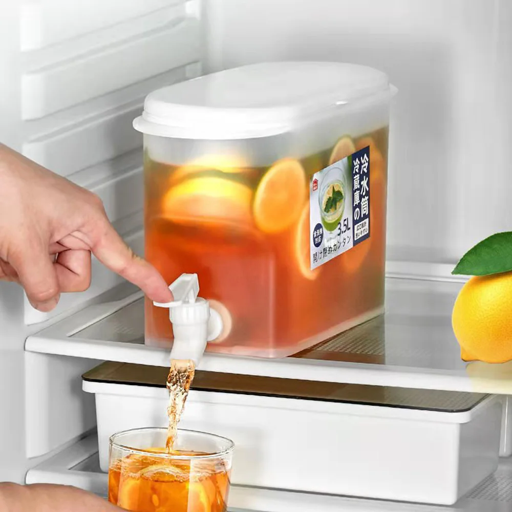 Meladen™️ Haushaltskühlschrank kalter Wasserkocher mit Wasserhahn große Kapazität Sommer-Obst-Teekanne