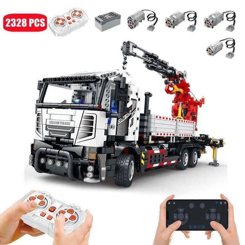 MOC RC APP City Crane Truck Car Bricks Kids Toys 22011