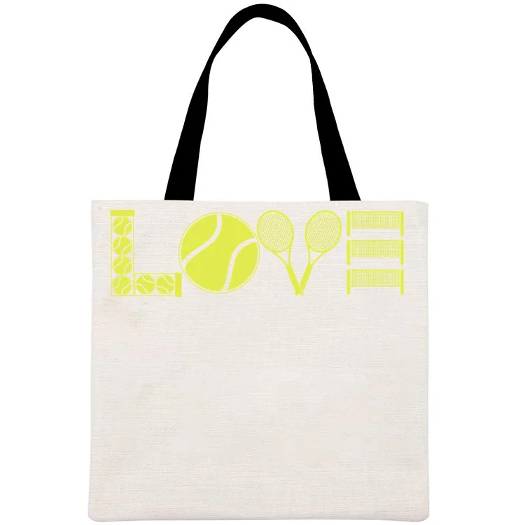 Love tennis Printed Linen Bag-Annaletters