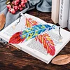6pcs/set 5D DIY Diamond Painting Feather Shape Bookmark Kits