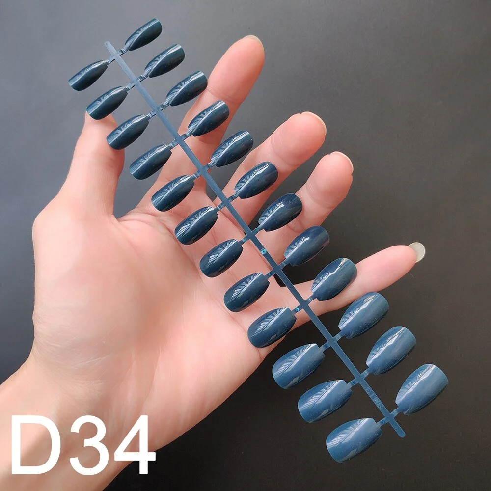 10 Sets Short Coffin Shape False Nail Tips In Same Color 24 Pieces/Set 10 Sizes Press on Fake Nails Manicure Finger Nail Tips-Nail Inspo